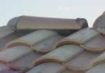 Incomplete ridge tile installation